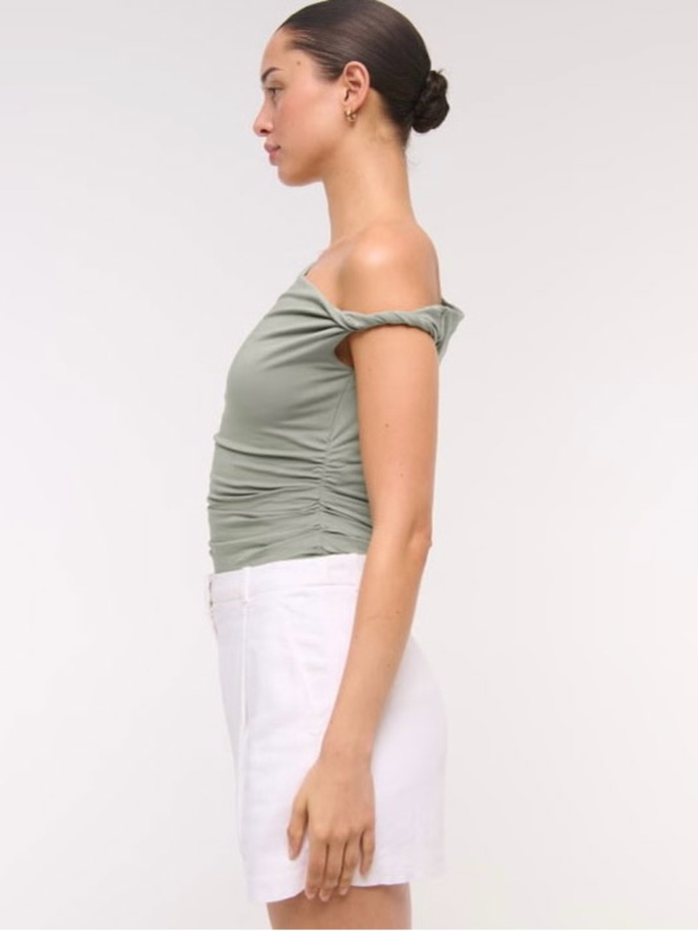A&F Asymmetrical Twist Top - Pale Green - Picture 3 of 7